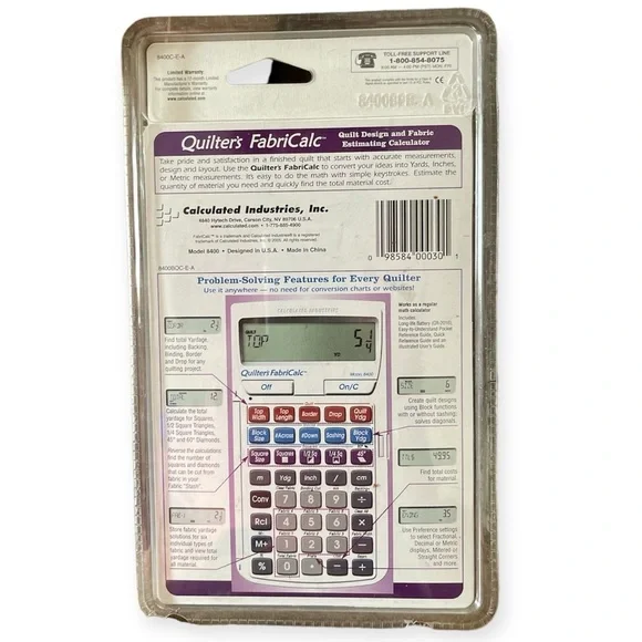 NIP Quilter's FabriCalc: Calculated Industries Quilt Design & Fabric - Picture 2 of 3